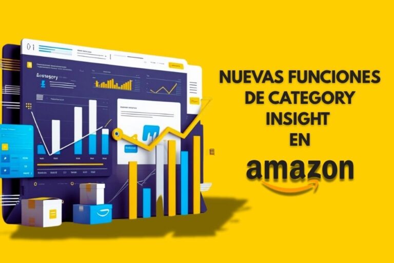 Visualización de las nuevas funciones de Category Insight en Amazon España, incluyendo Top Grossing y Newly Launched para analizar categorías y productos más vendidos