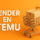 Portada del blog “Vender en Temu”, con fondo naranja degradado. Texto en letras grandes: “Vender en Temu”. A la derecha, un carrito de compra 3D con una caja marrón dentro, transmitiendo la idea de marketplace y ventas online.