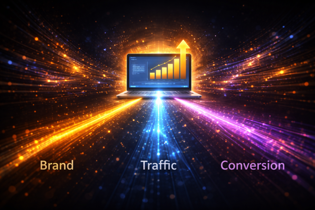 Conversion,BRand, Traffic